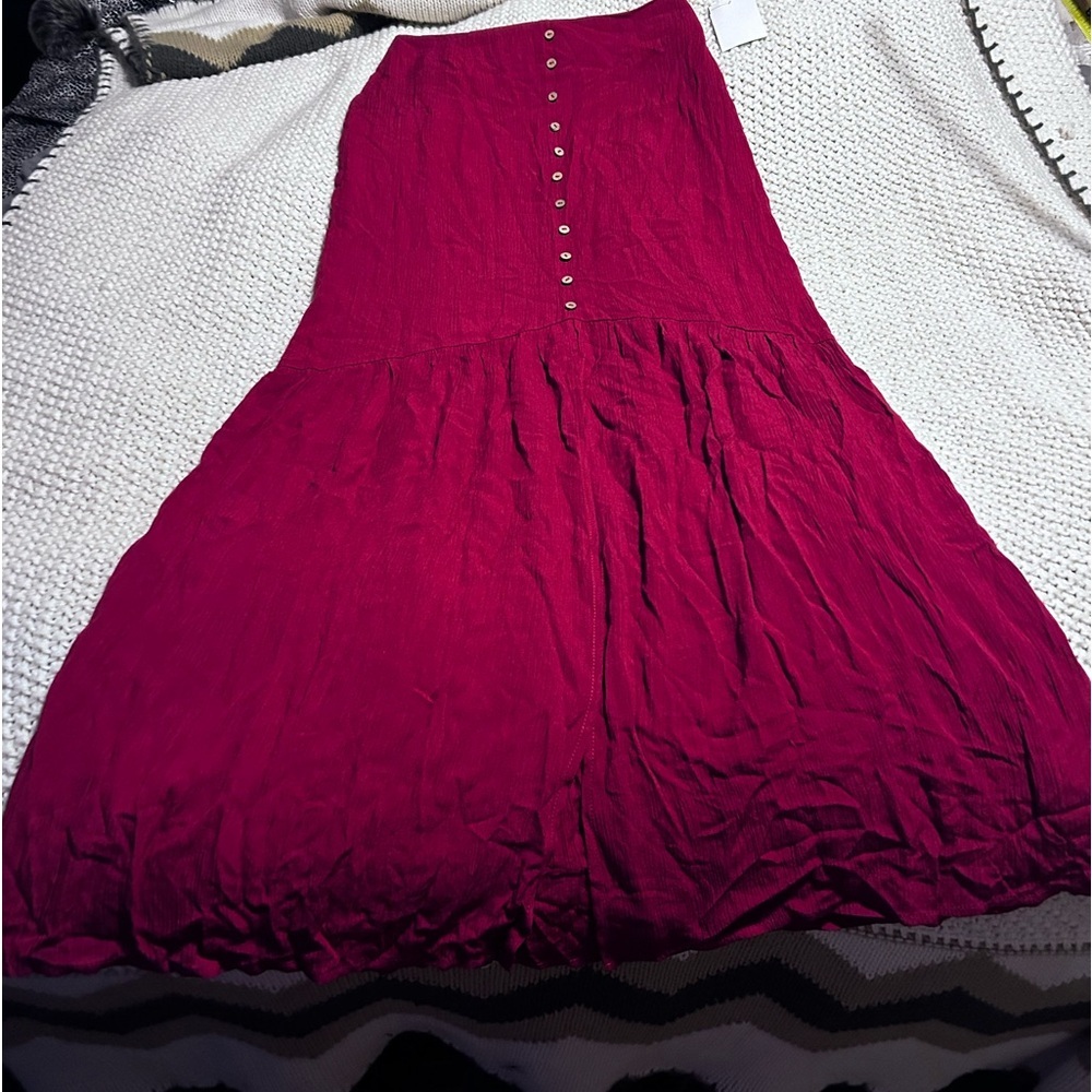 ♥️ 62 Good Luck Gem Flowly skirt | Open Leg Design maroon small